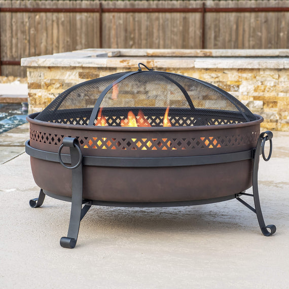 Outdoor-Bonfire-Wood-Burning-Fire-Pit-with-Grill-and-Fireplace-Poker#size_34-inch