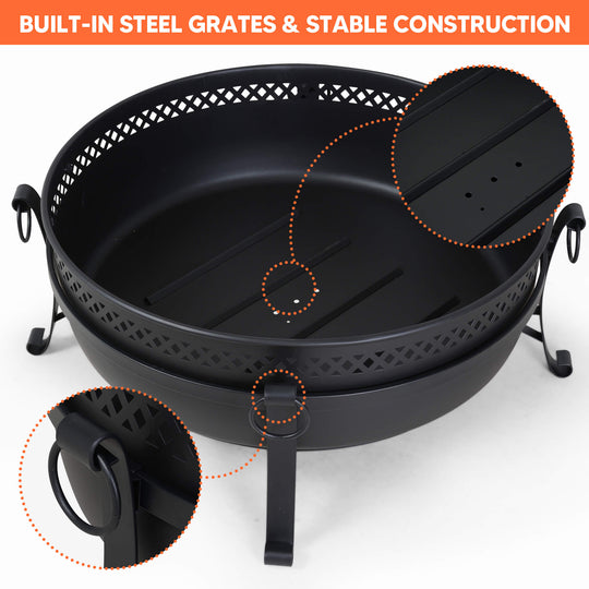 Outdoor-Bonfire-Wood-Burning-Fire-Pit-with-Grill-and-Fireplace-Poker#size_40-inch