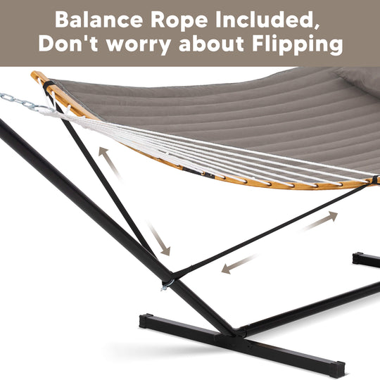 hammock with stand and sunshade#color-c_brown
