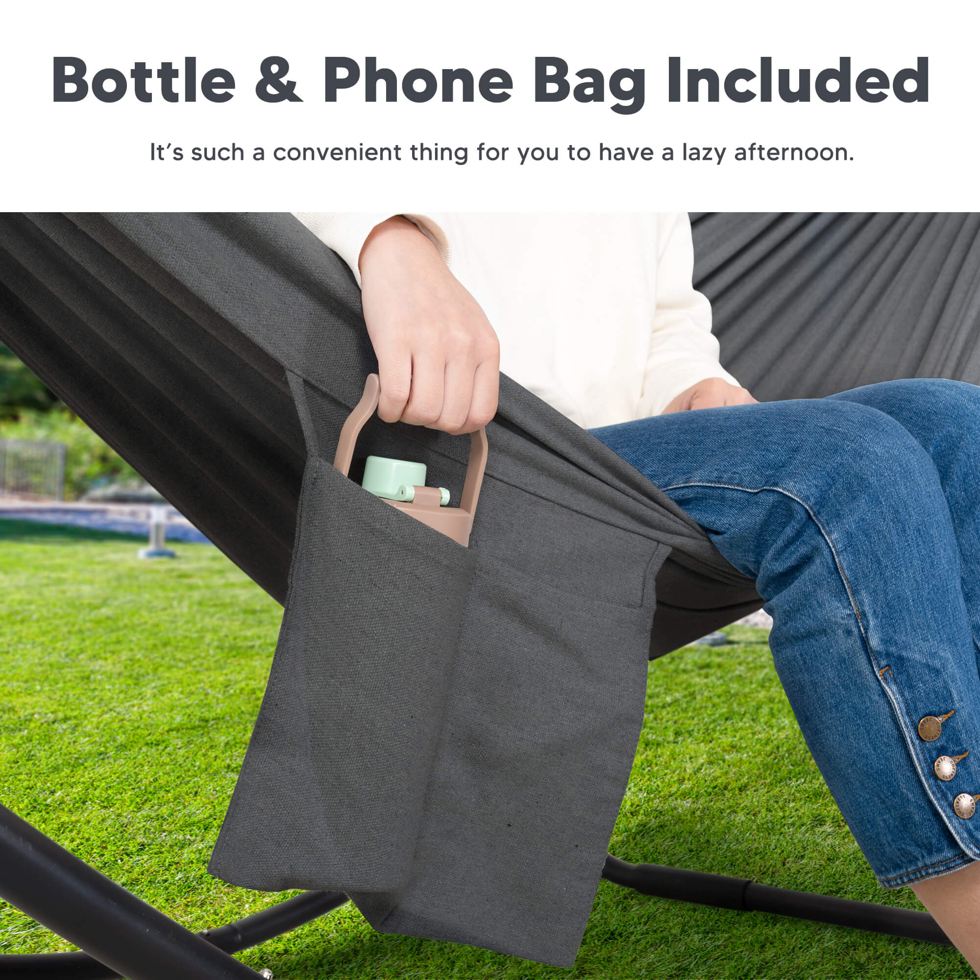 hammock with stand#color_dark-gray