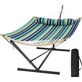 SUNCREAT-Double-Quilted-Hammock-with-Stand-Green-Stripes#color_green-stripes