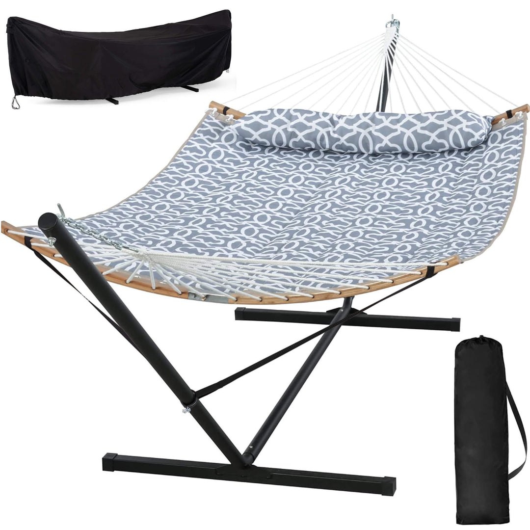 SUNCREAT-Double-Quilted-Hammock-with-Stand#color_gray-pattern