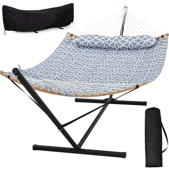 SUNCREAT-Double-Quilted-Hammock-with-Stand#color_gray-pattern