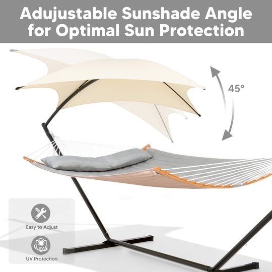 hammock with stand and sunshade#color-c_light-gray