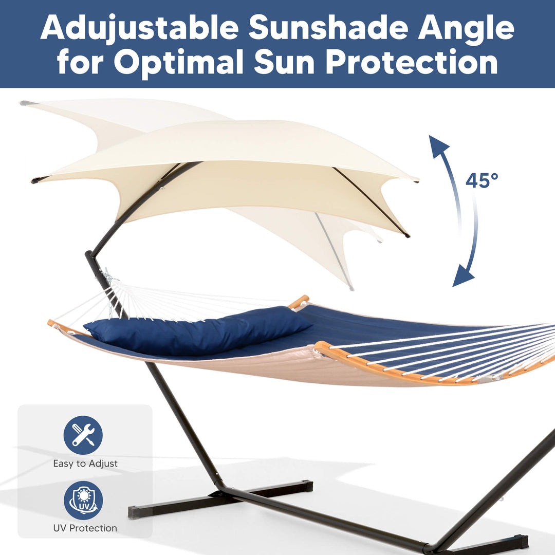 hammock with stand and sunshade#color-c_navy