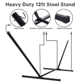 hammock with stand#color_black-stripes