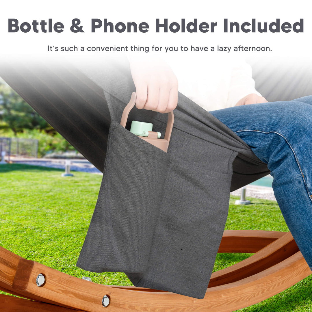 hammock with wooden stand#color_dark-gray