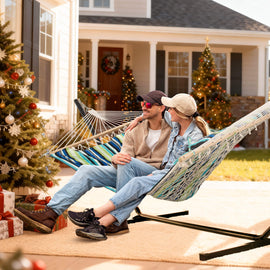 SUNCREAT-Cotton-Rope-Hammock-Blue-Green#color_blue-green