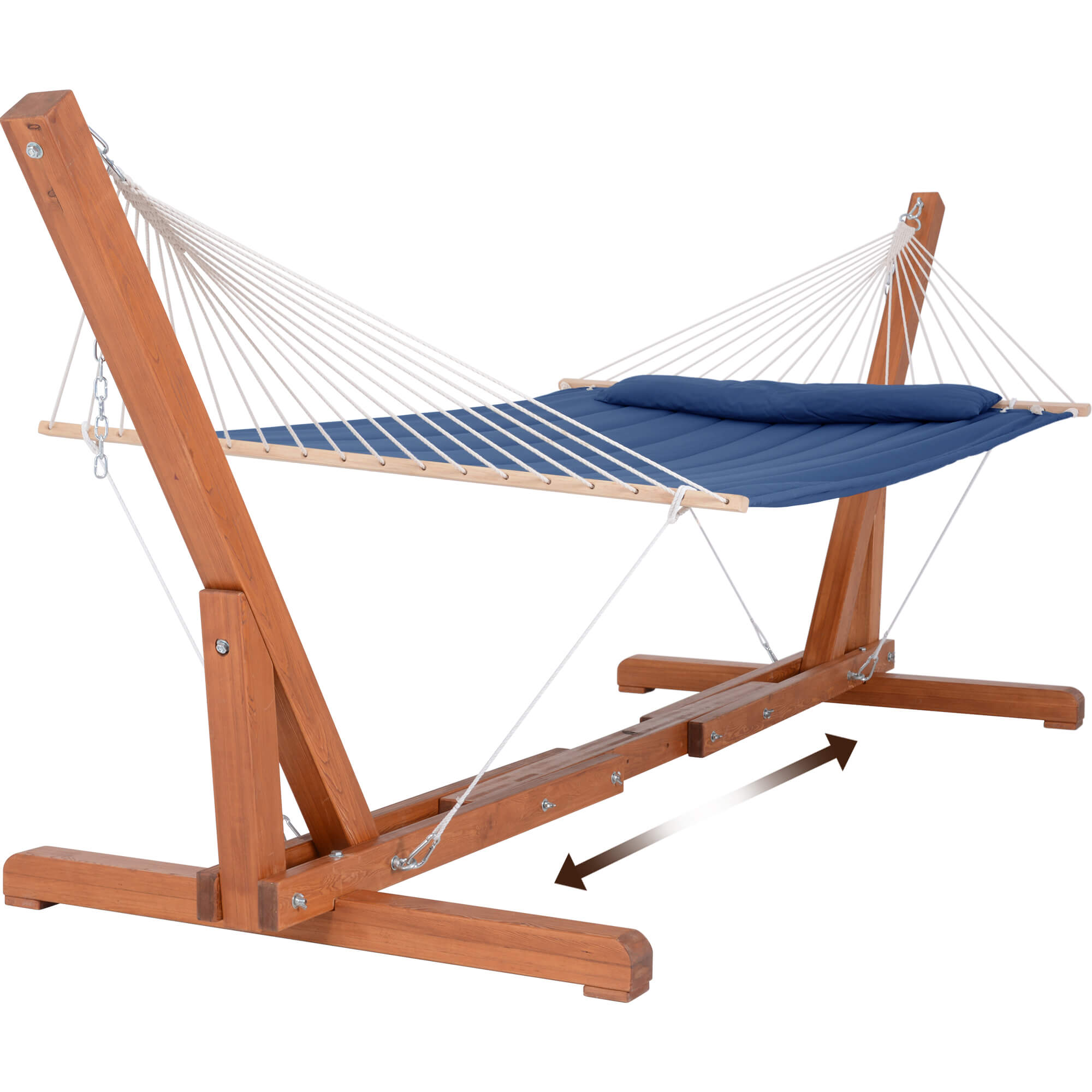 hammock with adjustable wood stand#color_dark-blue