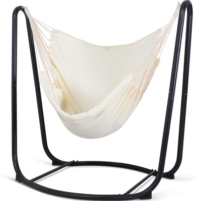 suncreat hanging swing chair with stand#color_beige