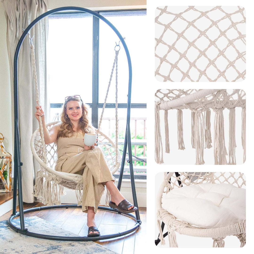 Heavy-Duty-Hammock-Chair-with-Stand#color_beige-2