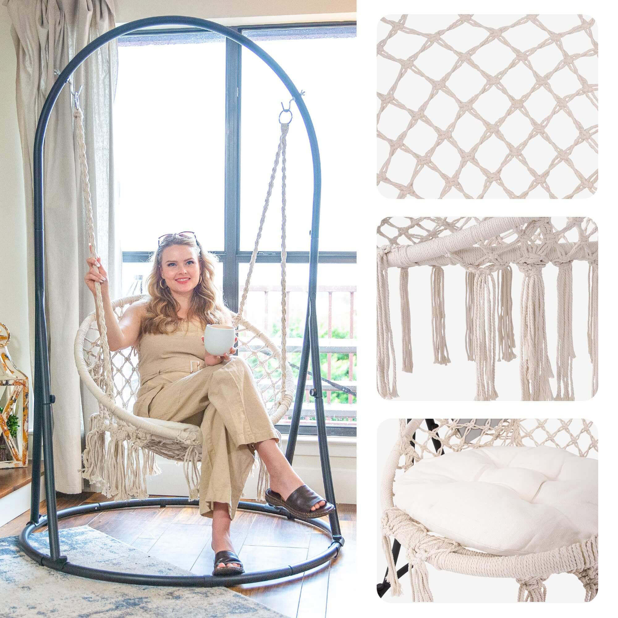 Heavy-Duty-Hammock-Chair-with-Stand#color_beige-2