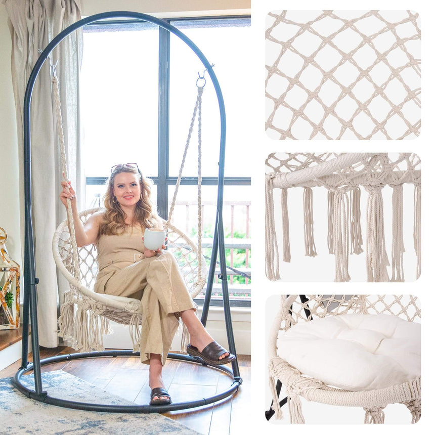 Heavy-Duty-Hammock-Chair-with-Stand#color_beige-2