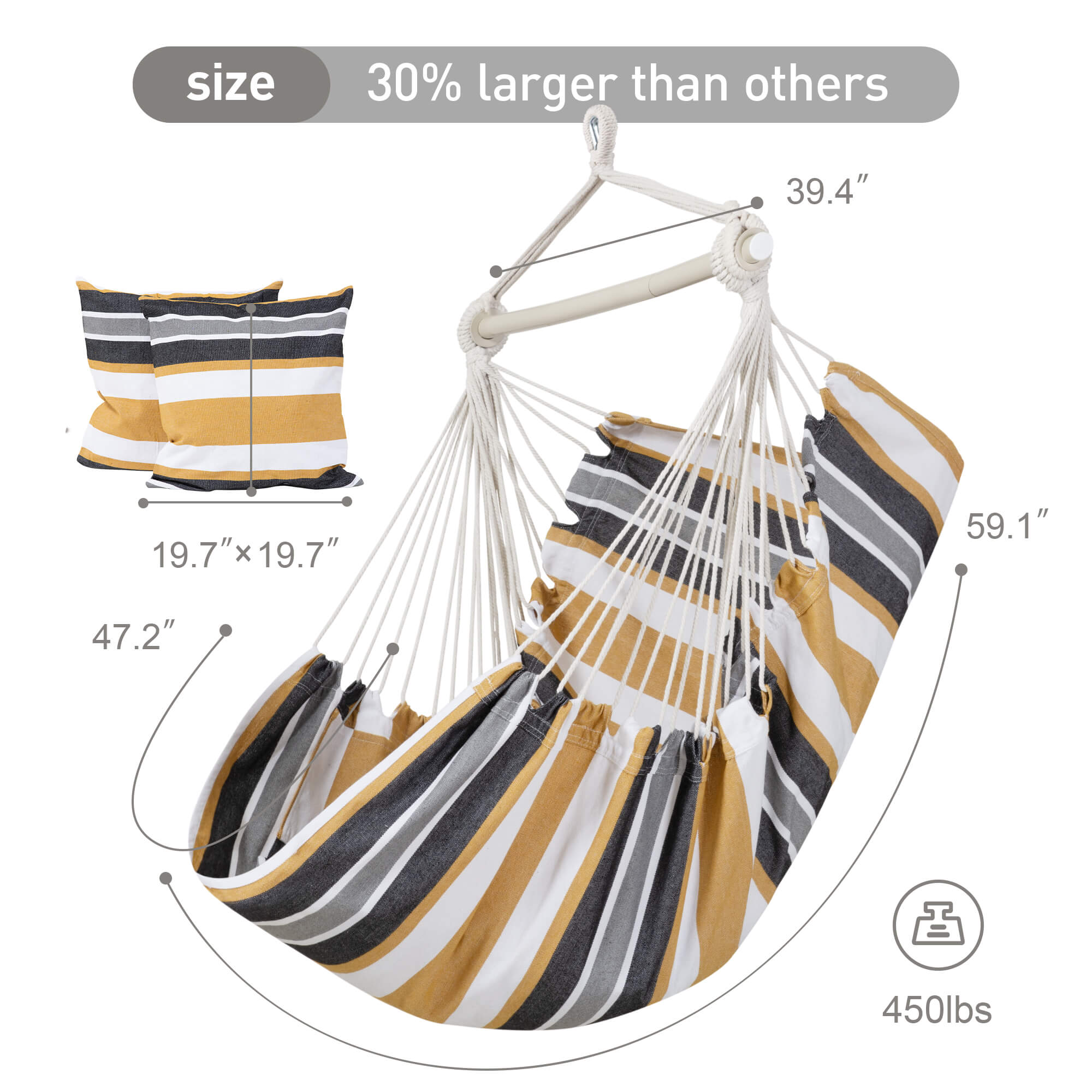 SUNCREAT Hammock Chair White#color_coffee-stripes