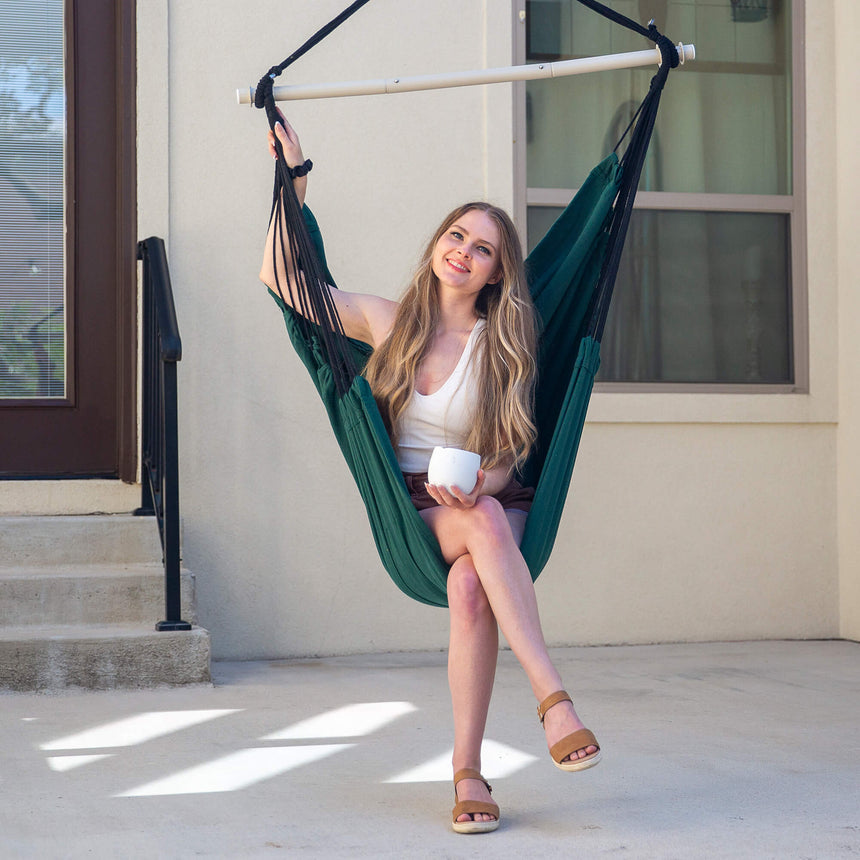 SUNCREAT Hammock Chair White#color_dark-green