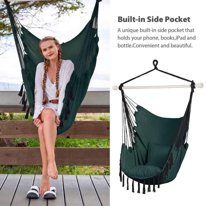 SUNCREAT Hammock Chair Gray#color_dark-green