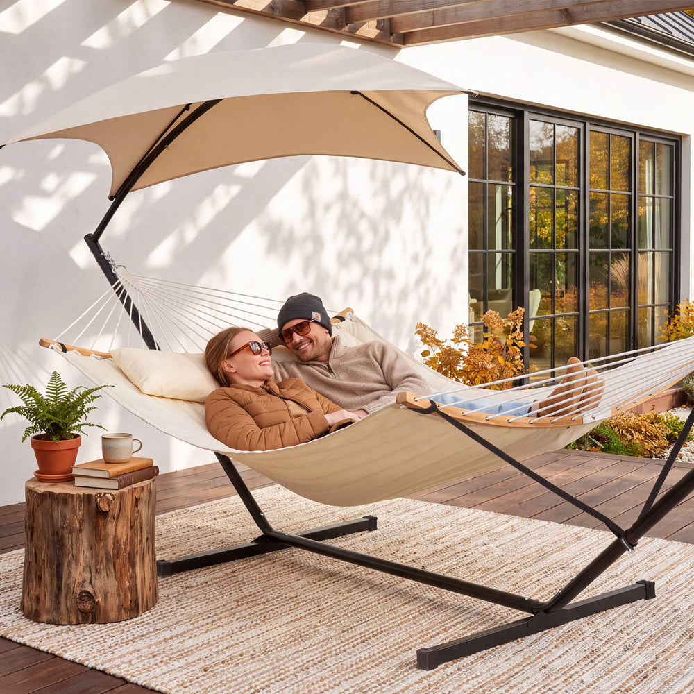 hammock with stand and sunshade#color-c_white