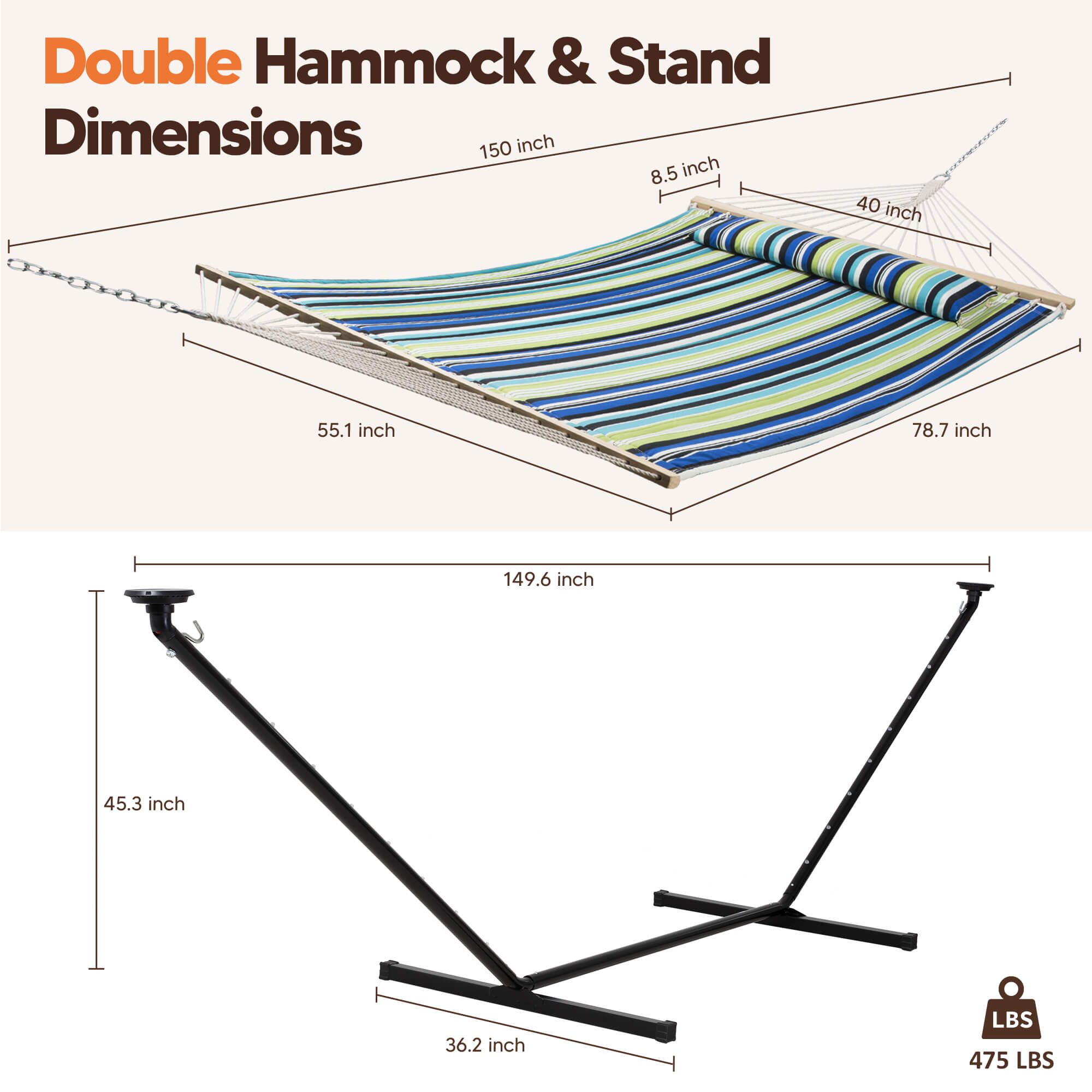 hammock with stand#color_blue-aqua