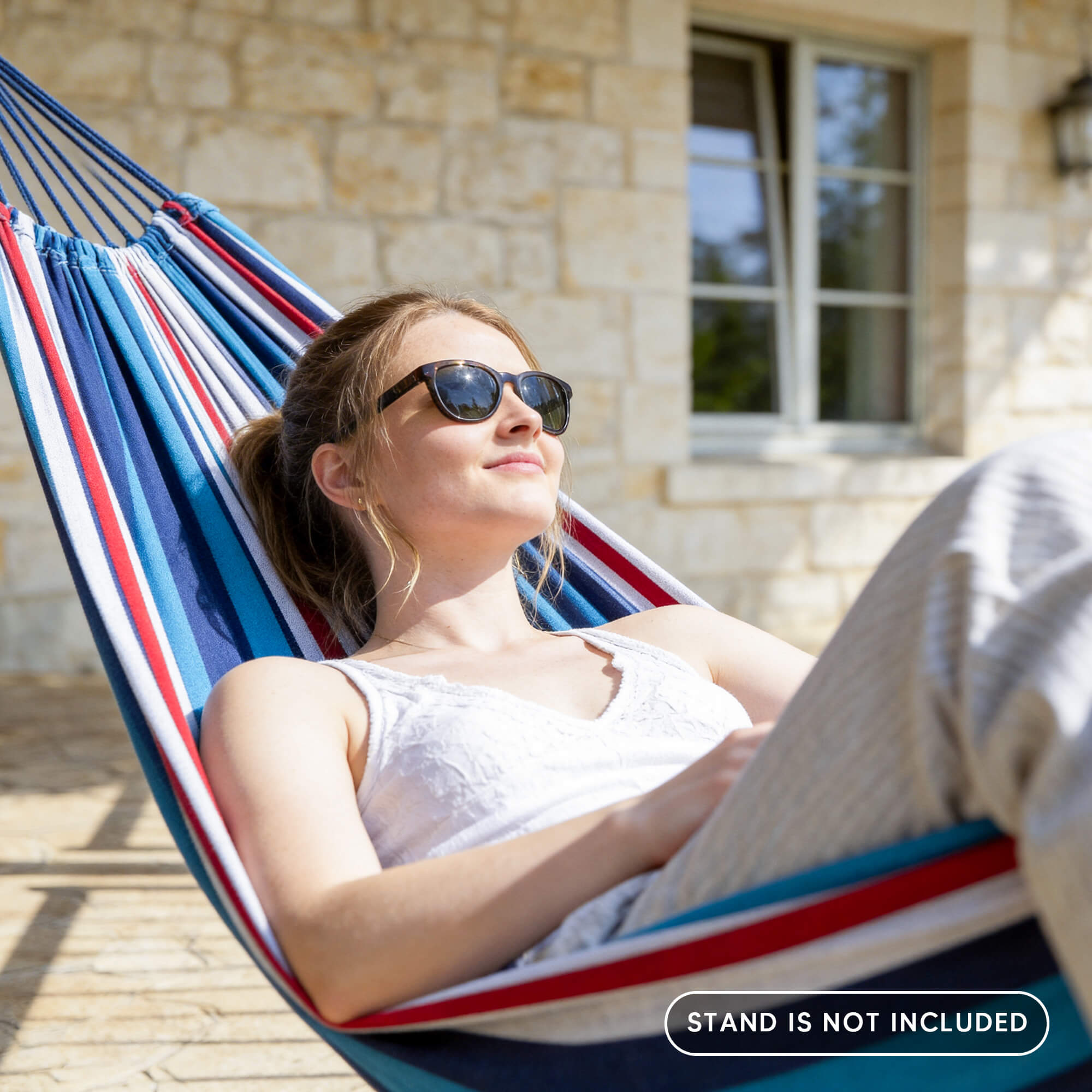 Camping Hammock for Outdoor#Color_ocean-stripes