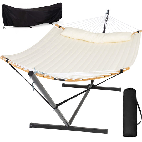 SUNCREAT-Double-Quilted-Hammock-with-Stand#color_beige