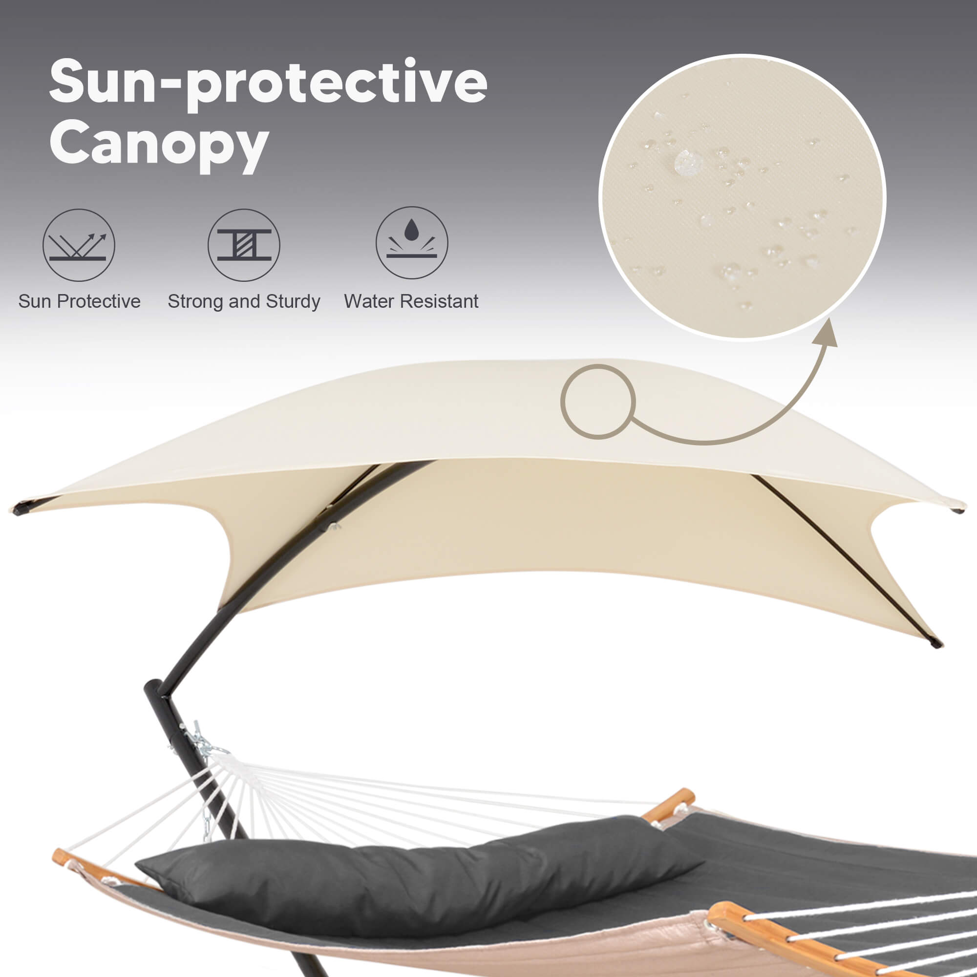 hammock with stand and sunshade#color-c_dark-gray