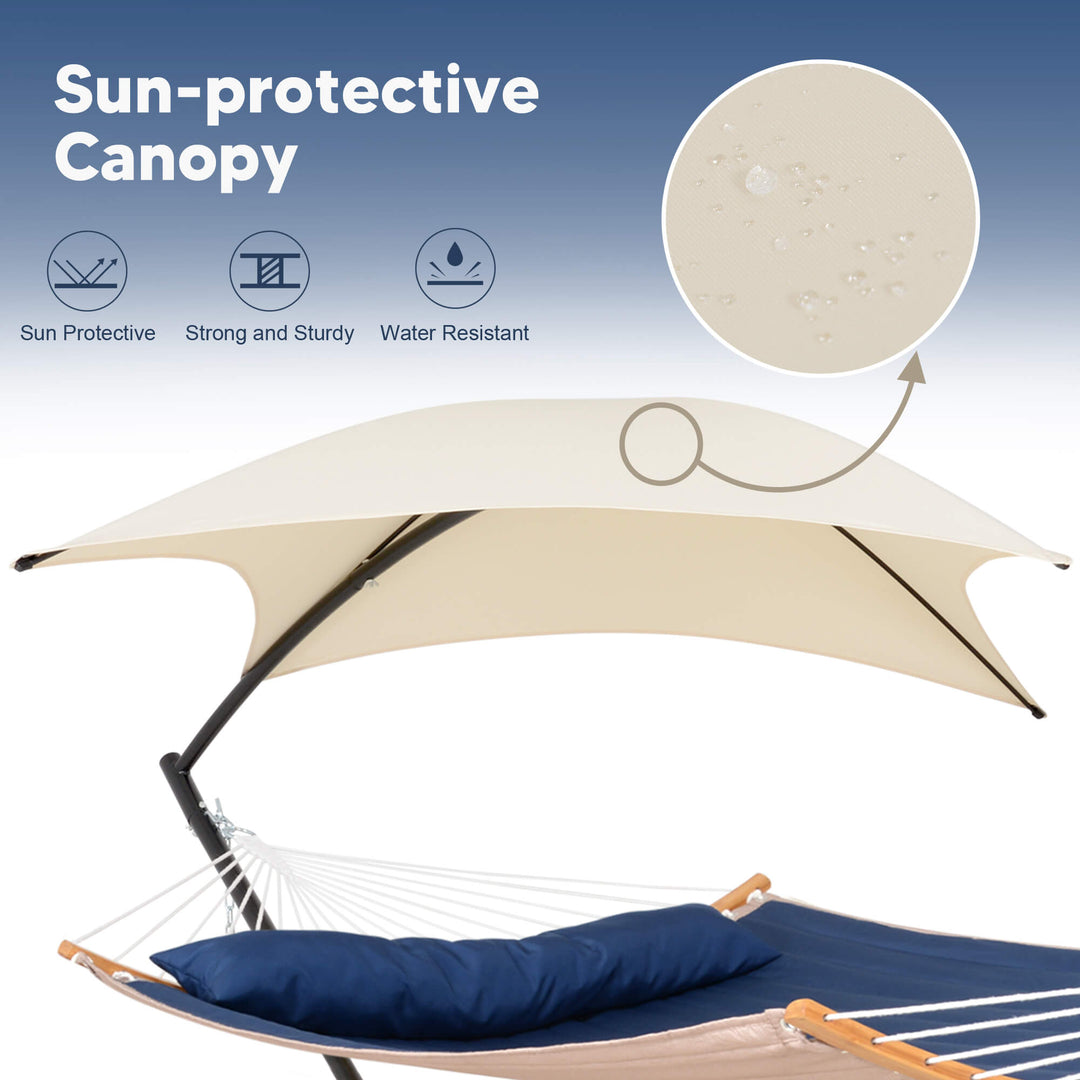 hammock with stand and sunshade#color-c_navy