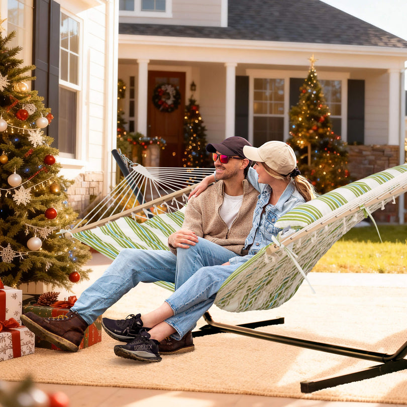 SUNCREAT-Cotton-Rope-Hammock-Green-Beige#color_green-beige