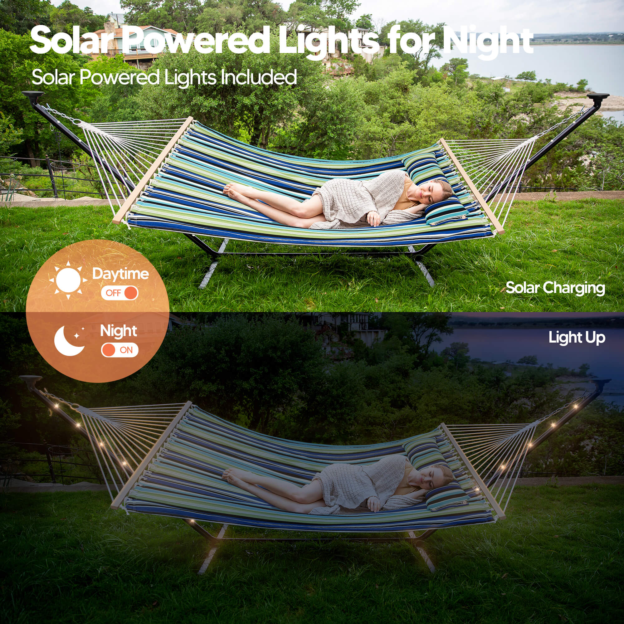 hammock with stand#color_blue-aqua