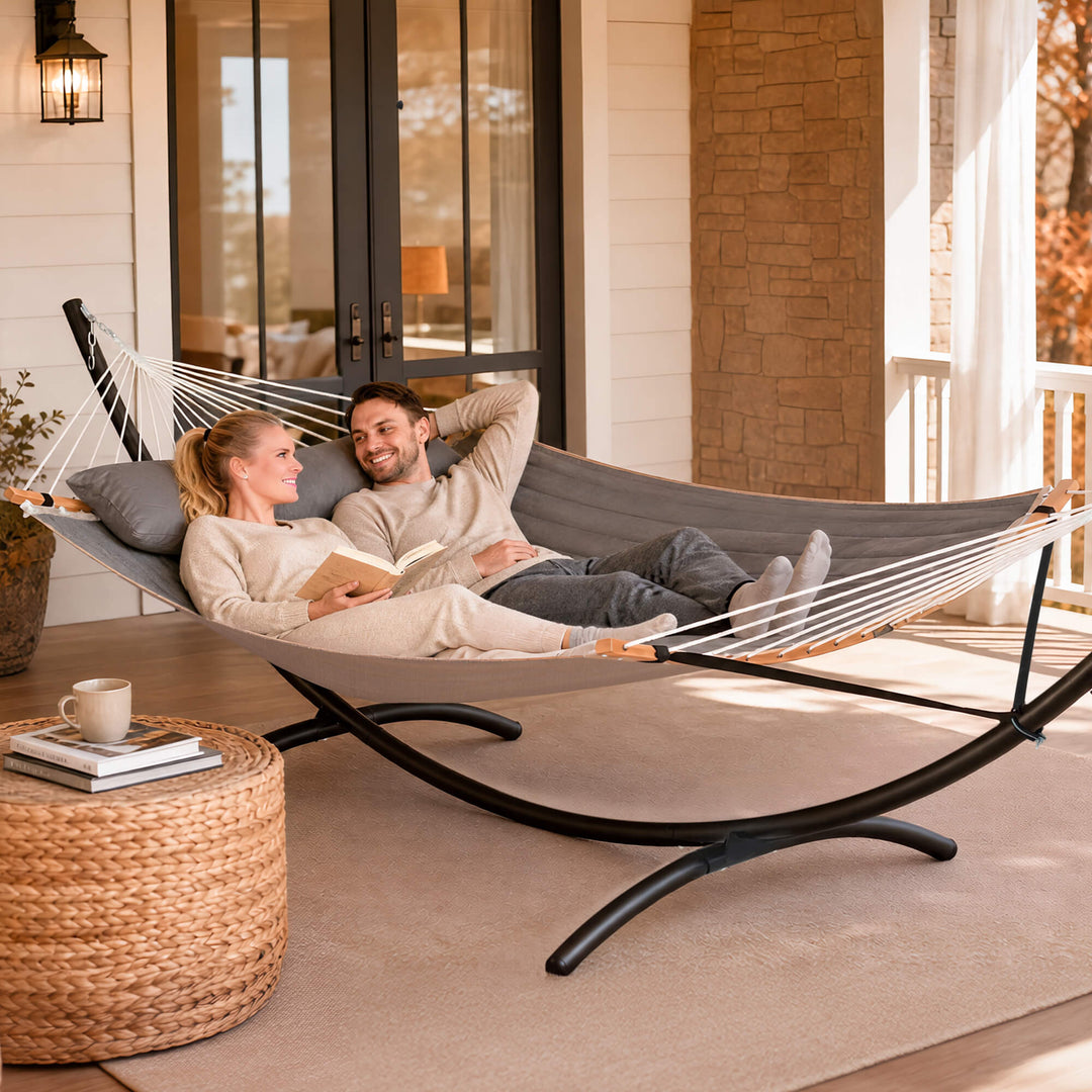 portable hammock with stand#color_dark-gray