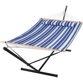 SUNCREAT-Double-Hammock-with-Stand-Blue-Stripes#color_blue-stripes
