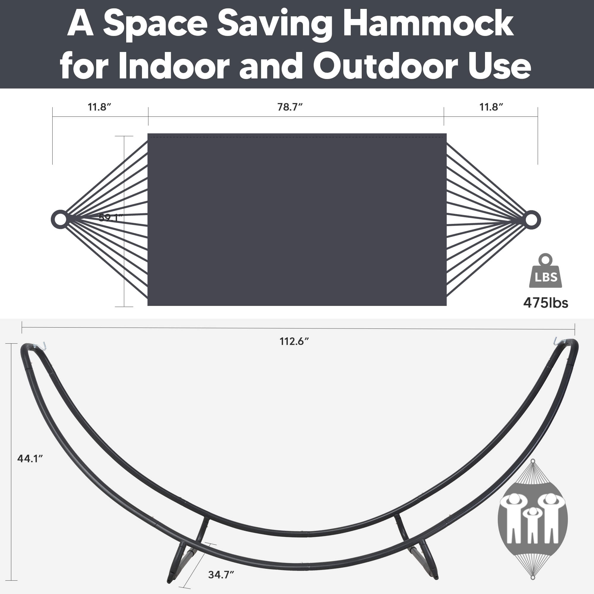 hammock with stand#color_dark-gray