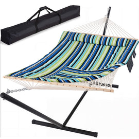 SUNCREAT-Cotton-Rope-Hammock-Blue-Green#color_blue-green