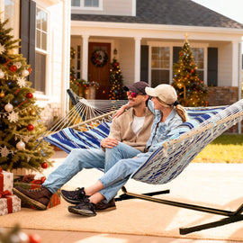 SUNCREAT-Cotton-Rope-Hammock-Blue-Stripe#color_blue-stripe