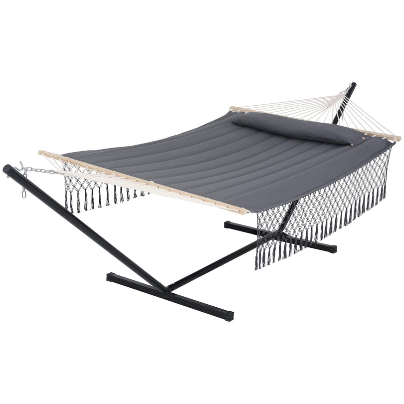 SUNCREAT-Double-Hammock-with-Stand#color_dark-gray-with-tassel
