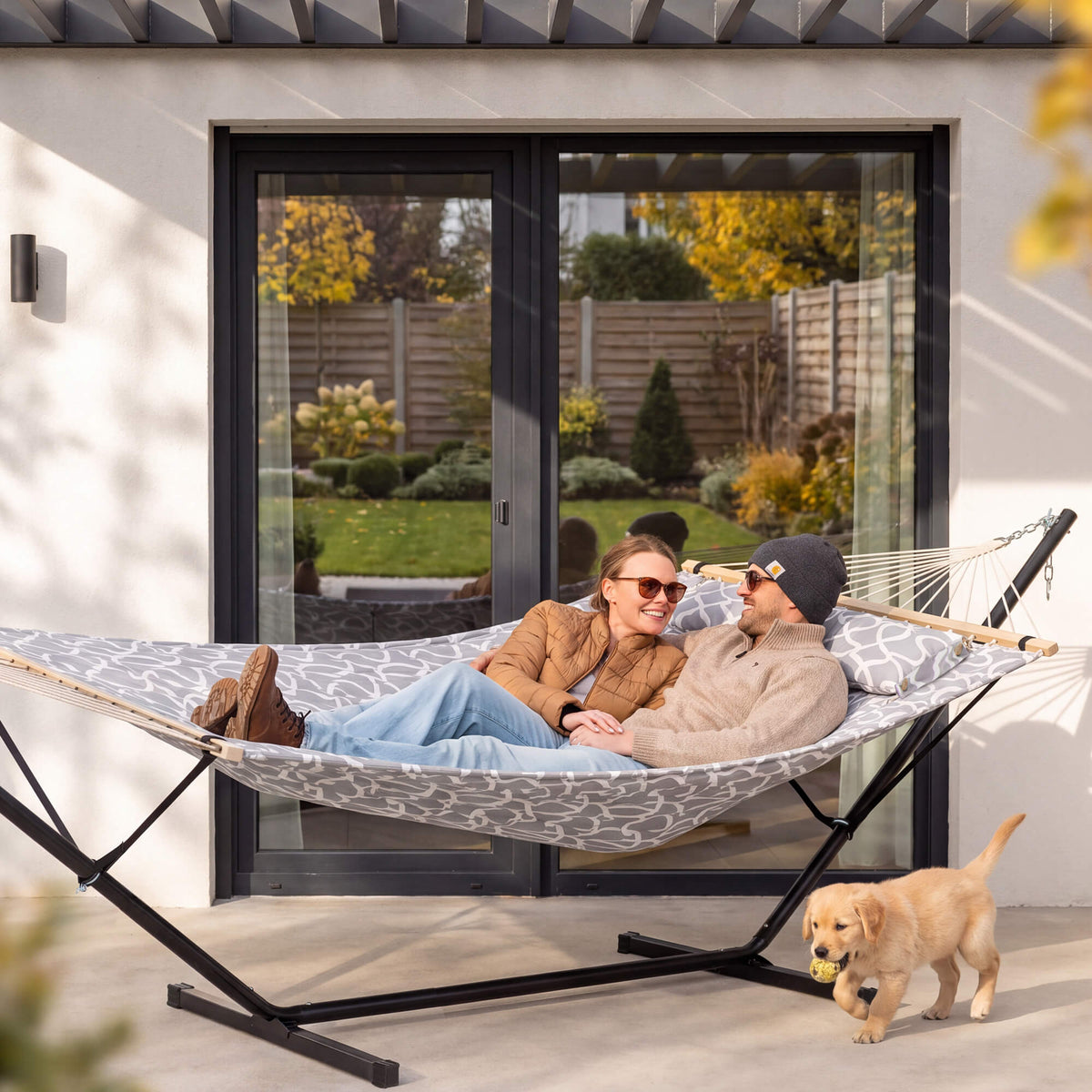 SUNCREAT-Double-Hammock-with-Stand-Gray#color_gray