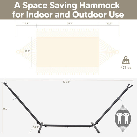 hammock with stand#color-h_beige-with-tassels