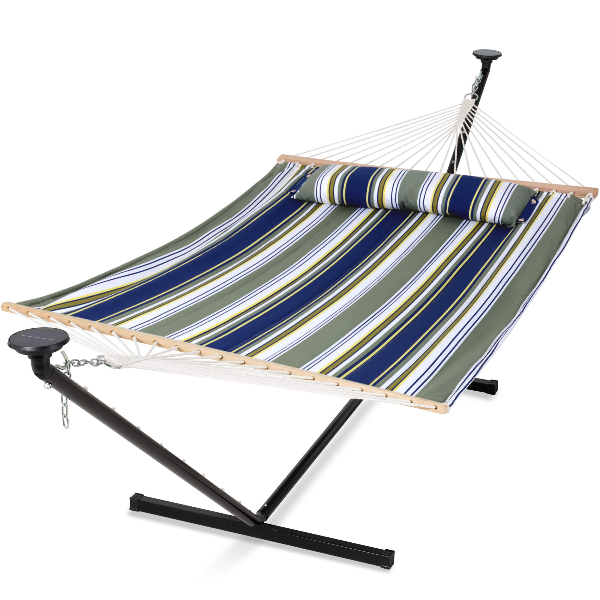 hammock with stand#color_green-stripes