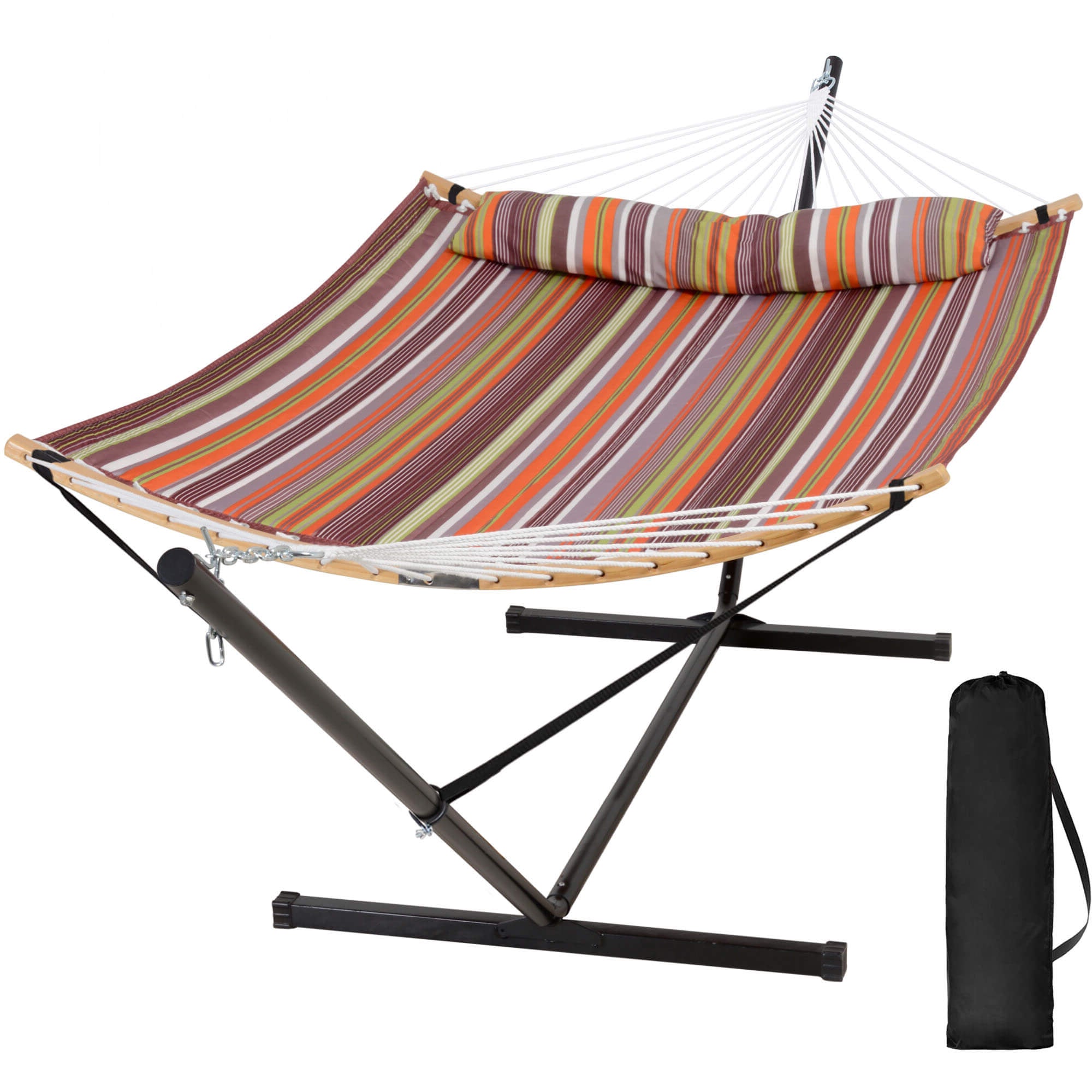 SUNCREAT-Double-Quilted-Hammock-with-Stand#color-f_orange-stripes