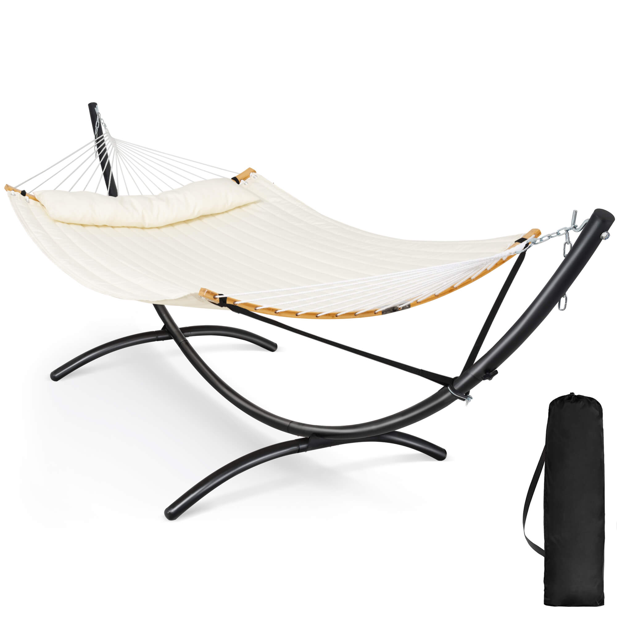 portable hammock with stand#color_beige