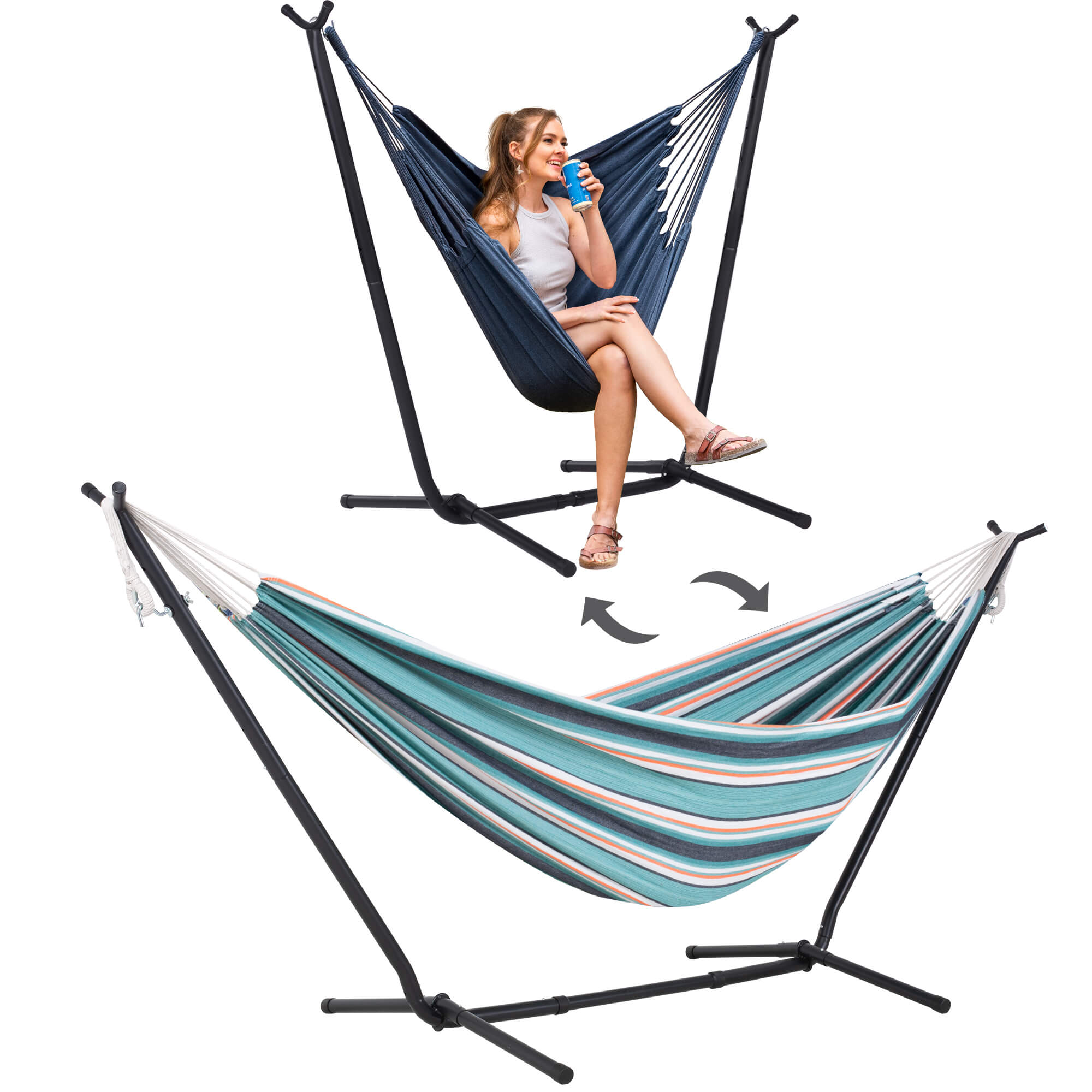 SUNCREAT-2-in-1 Heavy-Duty-2-Person-Hammock-with-Stand#color_light-green-stripes