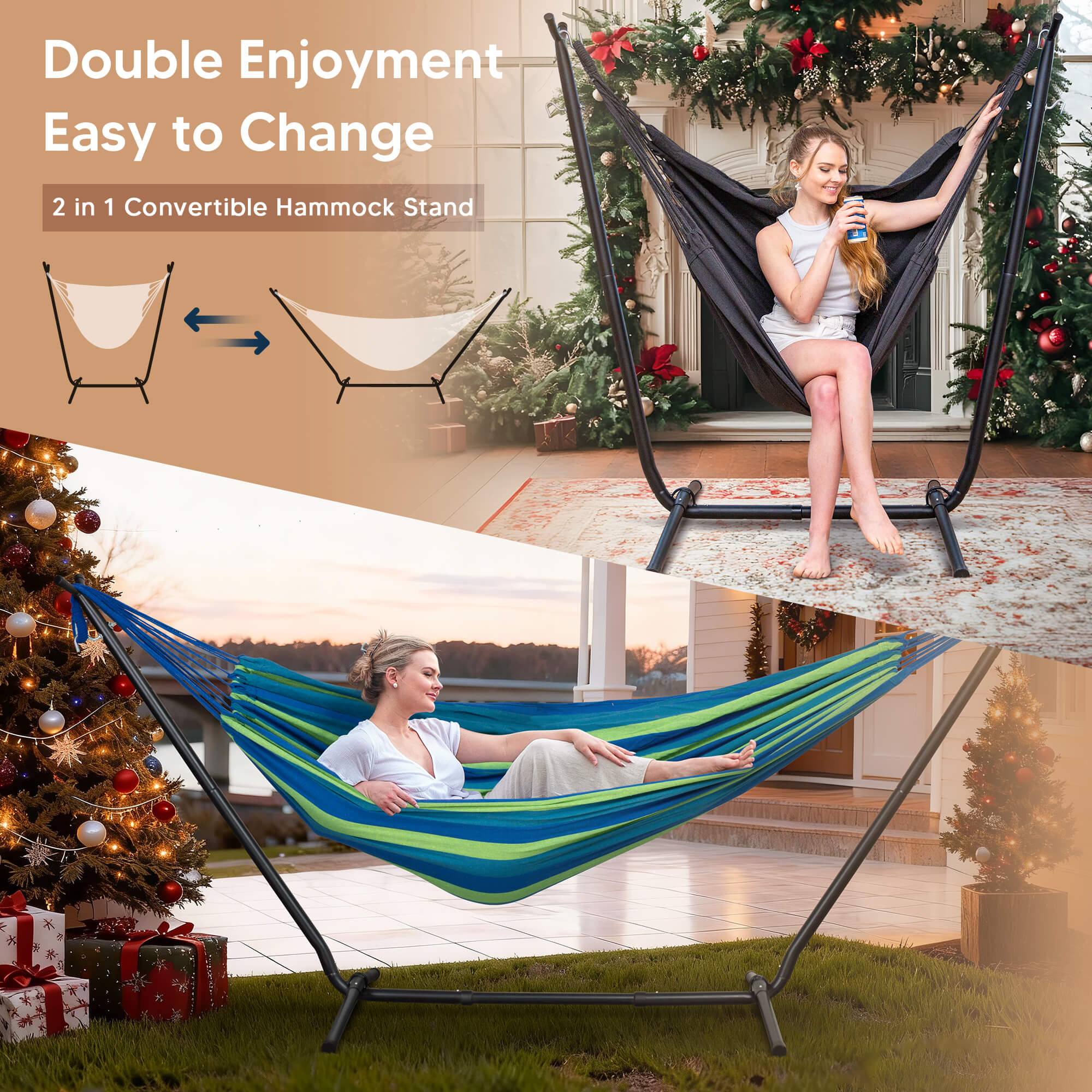 SUNCREAT-2-in-1 Heavy-Duty-2-Person-Hammock-with-Stand-Blue-Stripe#color_blue-stripe