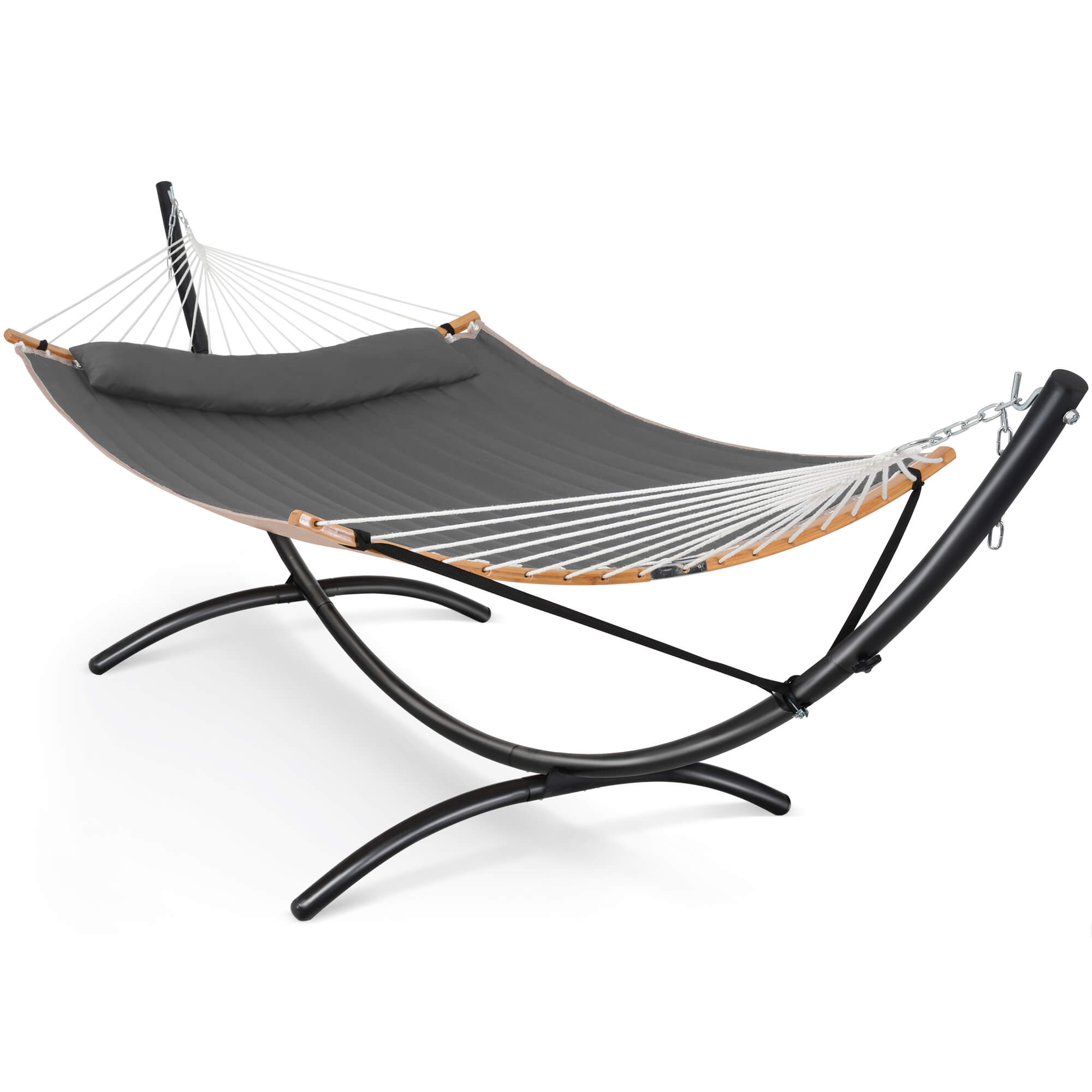portable hammock with stand#color_dark-gray