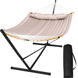 SUNCREAT-Double-Quilted-Hammock-with-Stand-Brown-Hammock#color_brown