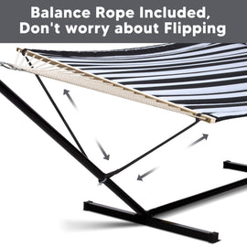 hammock with stand#color_black-stripes