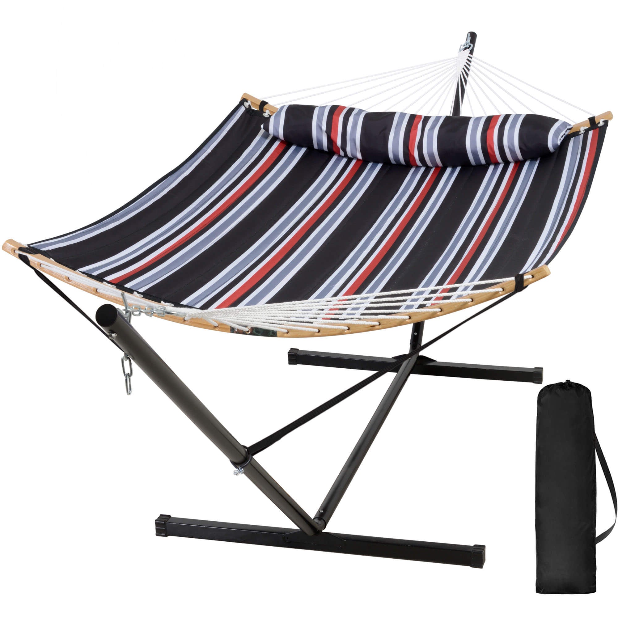 SUNCREAT-Double-Quilted-Hammock-with-Stand#color-f_dark-blue-red