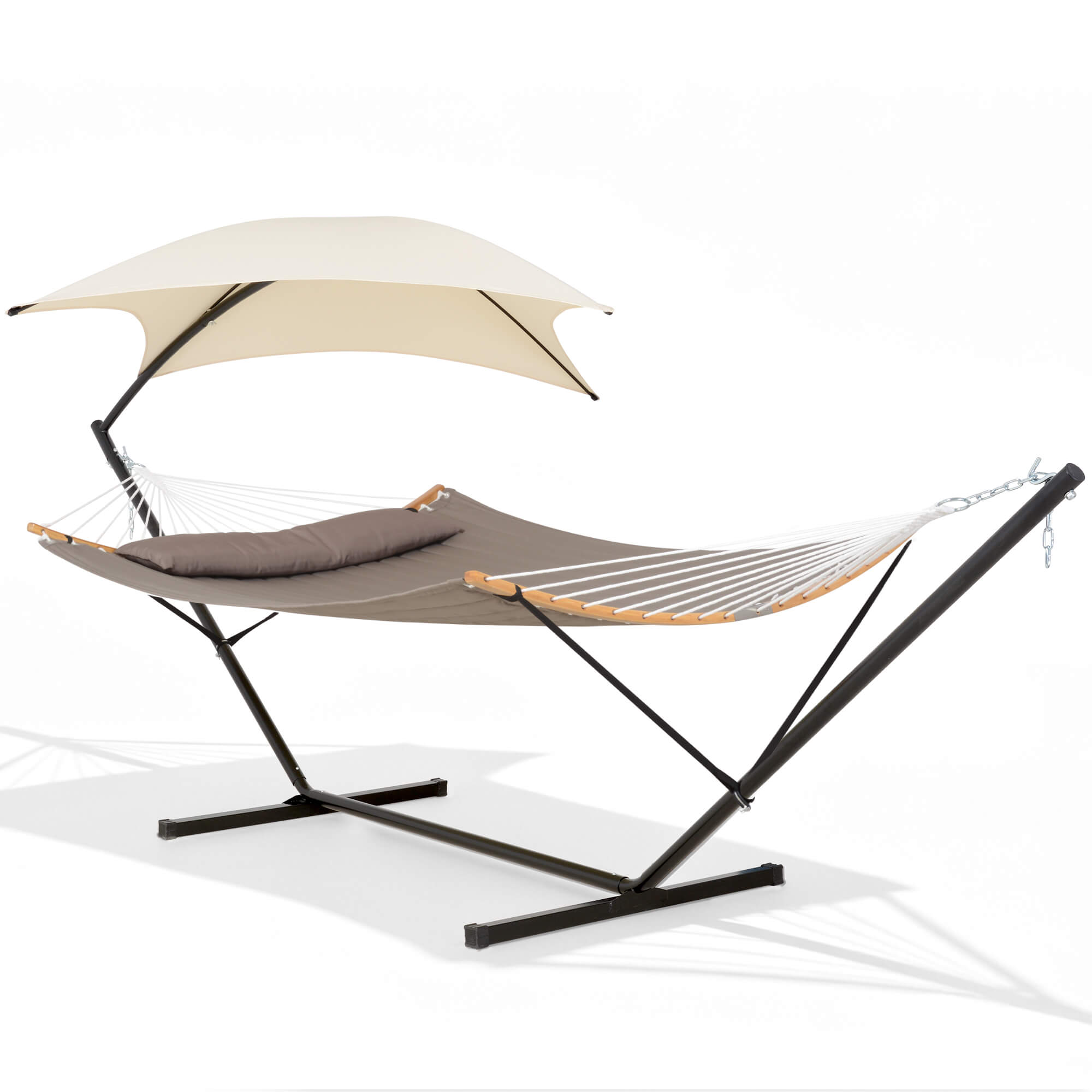 hammock with stand and sunshade#color-c_brown