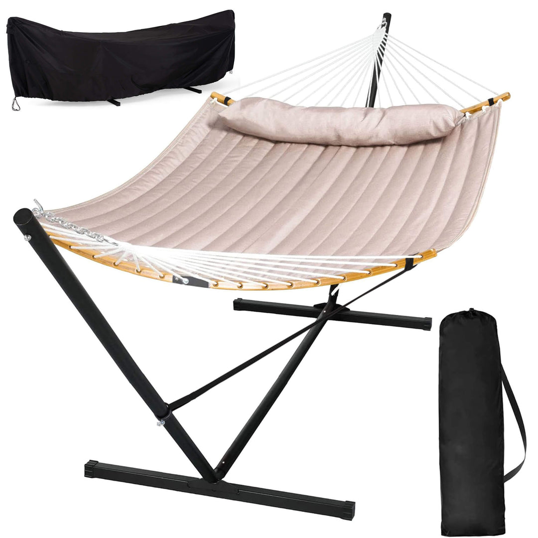 SUNCREAT-Double-Quilted-Hammock-with-Stand#color_brown
