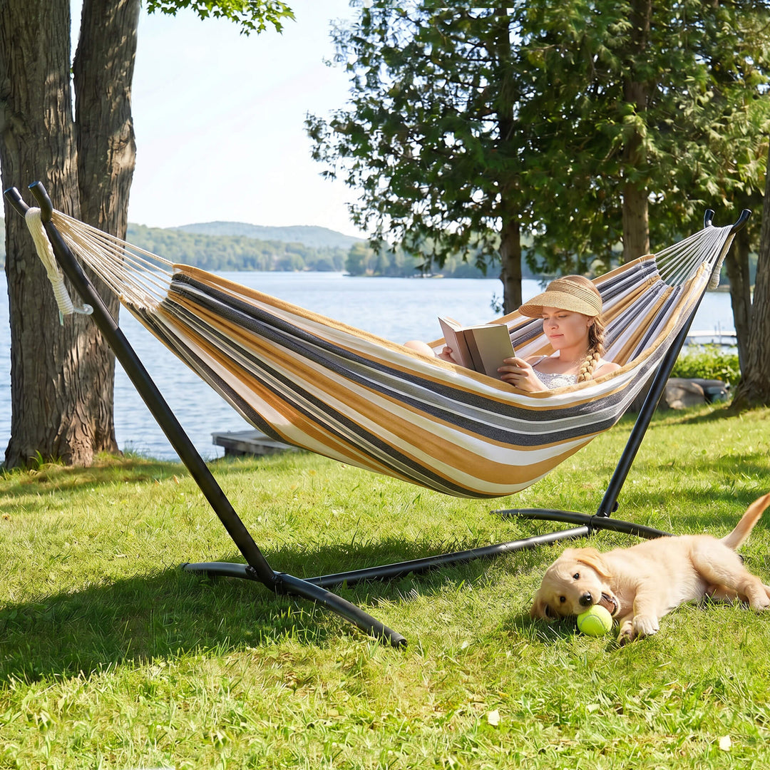 hammock with stand#color-h_coffee-stripes