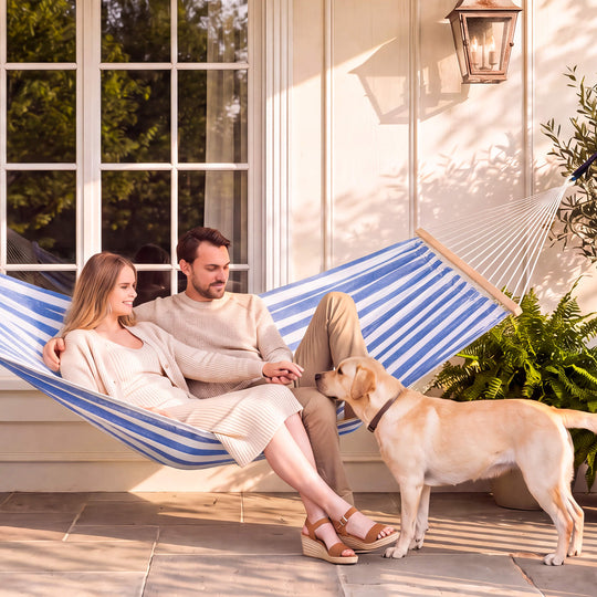 tree hammock swing#color_blue-white-stripes