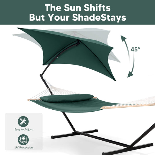 Standing Hammock with Stand#color_dark-green